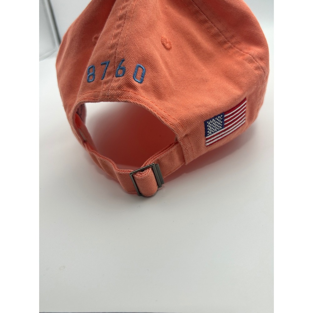 Wheels Up Aviation Hat Orange Coral Embroidered 8760 USA Flag Adjustable Cap